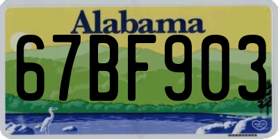 AL license plate 67BF903