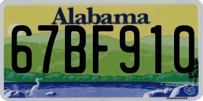 AL license plate 67BF910