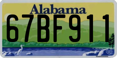 AL license plate 67BF911