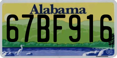 AL license plate 67BF916