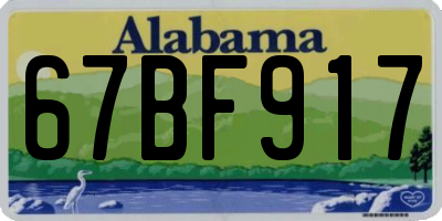 AL license plate 67BF917
