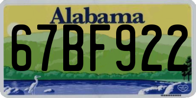 AL license plate 67BF922