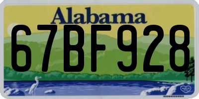AL license plate 67BF928