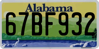 AL license plate 67BF932