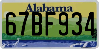 AL license plate 67BF934