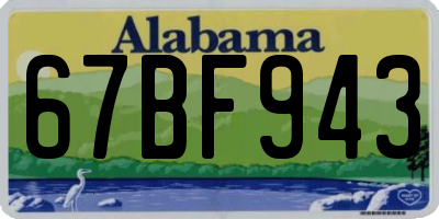 AL license plate 67BF943