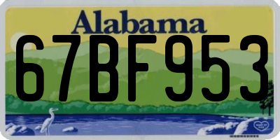 AL license plate 67BF953