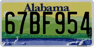 AL license plate 67BF954