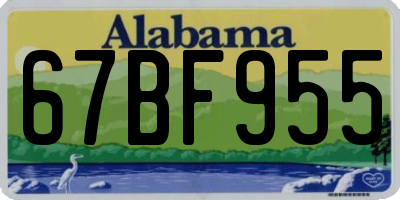 AL license plate 67BF955