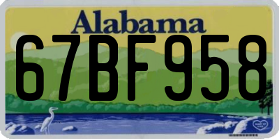 AL license plate 67BF958