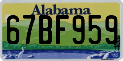 AL license plate 67BF959