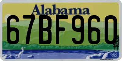AL license plate 67BF960