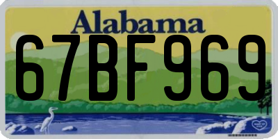 AL license plate 67BF969