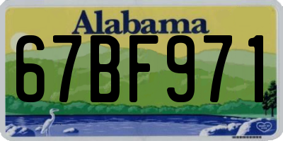 AL license plate 67BF971