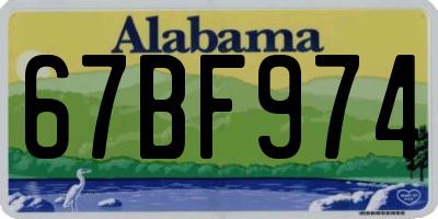 AL license plate 67BF974