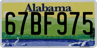 AL license plate 67BF975