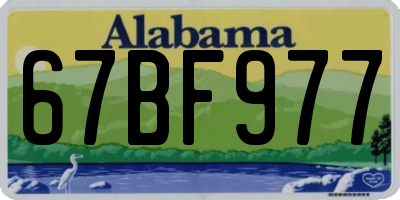 AL license plate 67BF977