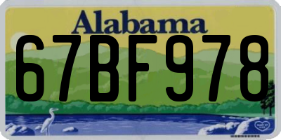 AL license plate 67BF978