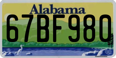 AL license plate 67BF980