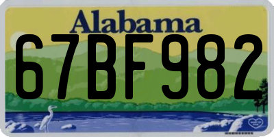 AL license plate 67BF982