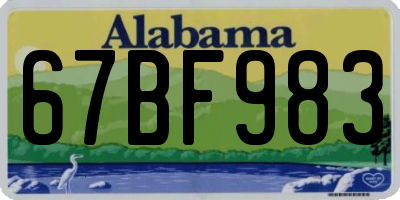 AL license plate 67BF983