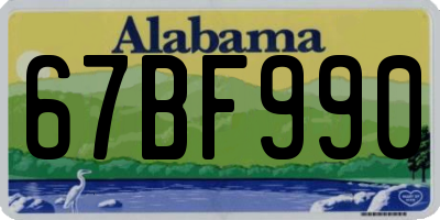 AL license plate 67BF990