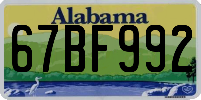 AL license plate 67BF992