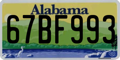 AL license plate 67BF993