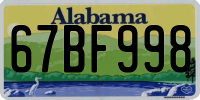 AL license plate 67BF998