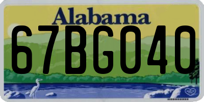 AL license plate 67BG040
