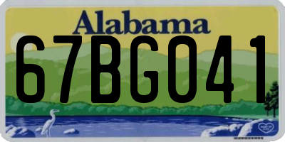 AL license plate 67BG041