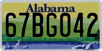 AL license plate 67BG042