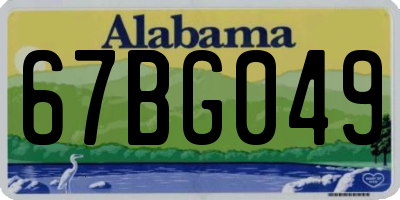AL license plate 67BG049