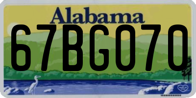 AL license plate 67BG070