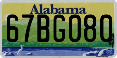 AL license plate 67BG080
