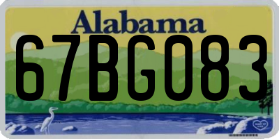 AL license plate 67BG083