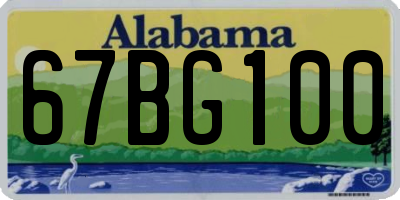 AL license plate 67BG100