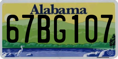 AL license plate 67BG107