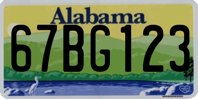 AL license plate 67BG123