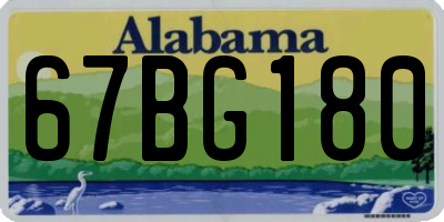 AL license plate 67BG180