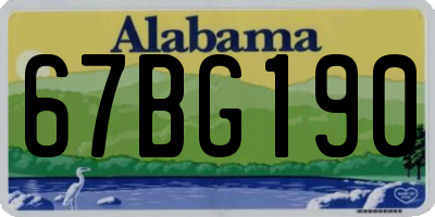 AL license plate 67BG190