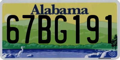 AL license plate 67BG191