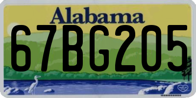 AL license plate 67BG205
