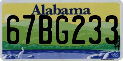 AL license plate 67BG233