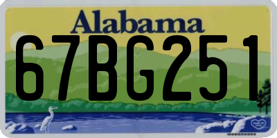 AL license plate 67BG251