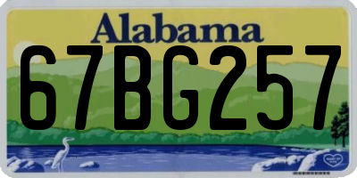 AL license plate 67BG257