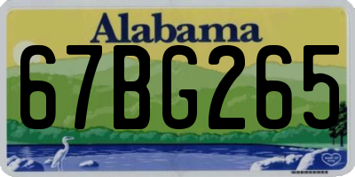 AL license plate 67BG265