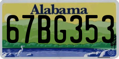 AL license plate 67BG353