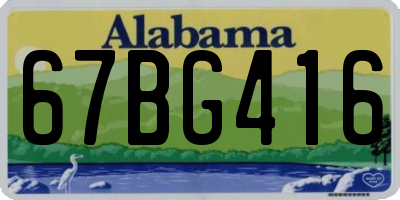 AL license plate 67BG416