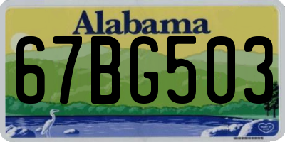 AL license plate 67BG503